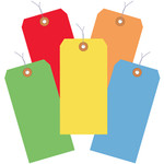 4 3/4 x 2 3/8" Assorted Color 13 Pt. Shipping Tags - Pre-Wired - 1000/Case