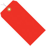4 3/4 x 2 3/8" Fluorescent Red 13 Pt. Shipping Tags - Pre-Wired - 1000/Case