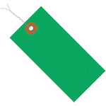 2 3/4 x 1 3/8" Green Tyvek® Pre-Wired Shipping Tag - 100/Case