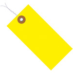 4 3/4 x 2 3/8" Yellow Tyvek® Shipping Tags - Pre-Wired - 100/Case