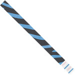 3/4 x 10" Blue Zebra Stripe Tyvek® Wristbands - 500/Case