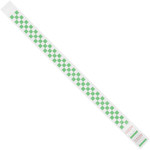 3/4 x 10" Green Checkerboard Tyvek® Wristbands - 500/Case