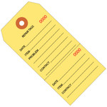 4 3/4 x 2 3/8" Yellow Repair Tags Consecutively Numbered - 1000/Case
