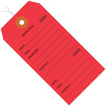 6 1/4 x 3 1/8" Red Repair Tags Consecutively Numbered - Pre-Wired - 1000/Case