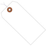 4 3/4 x 2 3/8" White Plastic Shipping Tags - Pre-Wired - 100/Case
