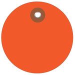 2" Orange Plastic Circle Tags - 100/Case