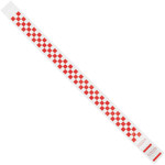 3/4 x 10" Red Checkerboard Tyvek® Wristbands - 500/Case