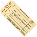 6 1/4 x 3 1/8" - (0000-0999) Inventory Tags 1 Part Stub Style #8 - Pre-Wired - 1000/Case