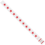 3/4 x 10" Red Stars Tyvek® Wristbands - 500/Case
