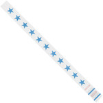 3/4 x 10" Blue Stars Tyvek® Wristbands - 500/Case