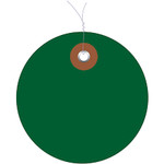 3" Green Plastic Circle Tags - Pre-Wired - 100/Case