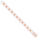 3/4 x 10" Orange Stars Tyvek® Wristbands - 500/Case