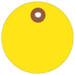 3" Yellow Plastic Circle Tags - 100/Case