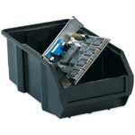 7 3/8 x 4 1/8 x 3" Black Conductive Bin Boxes - 24/Case