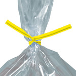 4 x 5/32" Yellow Plastic Twist Ties  - 2000/Case