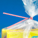 5 x 5/32" Red Candy Stripe Paper Twist Ties  - 2000/Case