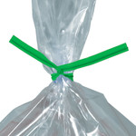 10 x 5/32" Green Plastic Twist Ties  - 2000/Case