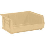 14 3/4 x 16 1/2 x 7" Ivory Plastic Stack & Hang Bin Boxes - 6 Bins/Cs