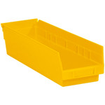 17 7/8 x 4 1/8 x 4" Yellow Plastic Shelf Bin Boxes - 20 Bins/Cs