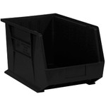 18 x 11 x 10" Black Plastic Stack & Hang Bin Boxes - 4 Bins/Cs