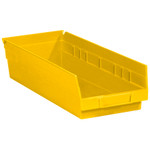 17 7/8 x 6 5/8 x 4" Yellow Plastic Shelf Bin Boxes - 20 Bins/Cs