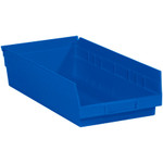 17 7/8 x 8 3/8 x 4" Blue Plastic Shelf Bin Boxes - 10 Bins/Cs