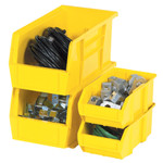 14 3/4 x 8 1/4 x 7" Yellow Plastic Stack & Hang Bin Boxes - 12 Bins/Cs