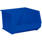 18 x 16 1/2 x 11" Blue Plastic Stack & Hang Bin Boxes - 3 Bins/Cs