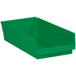17 7/8 x 8 3/8 x 4" Green Plastic Shelf Bin Boxes - 10 Bins/Cs