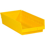 17 7/8 x 8 3/8 x 4" Yellow Plastic Shelf Bin Boxes - 10 Bins/Cs