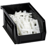 7 3/8 x 4 1/8 x 3" Black Plastic Stack & Hang Bin Boxes - 24 Bins/Cs