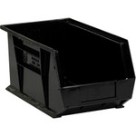 14 3/4 x 8 1/4 x 7" Black Plastic Stack & Hang Bin Boxes - 12 Bins/Cs