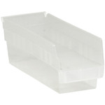 11 5/8 x 4 1/8 x 4" Clear Plastic Shelf Bin Boxes - 36 Bins/Cs