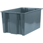 26 5/8 x 18 1/4 x 14 7/8" Gray Stack & Nest Containers - 3/Case