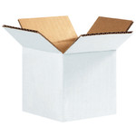 4 x 4 x 4" White Corrugated Boxes  - 25/Bundle