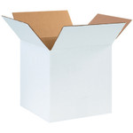 10 x 10 x 10" White Corrugated Boxes  - 25/Bundle