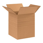 10 x 10 x 12" Multi-Depth Corrugated Boxes  - 25/Bundle