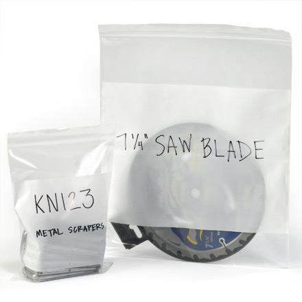 6 Mil White Block Reclosable Bags