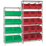 Wire Shelves with Bins