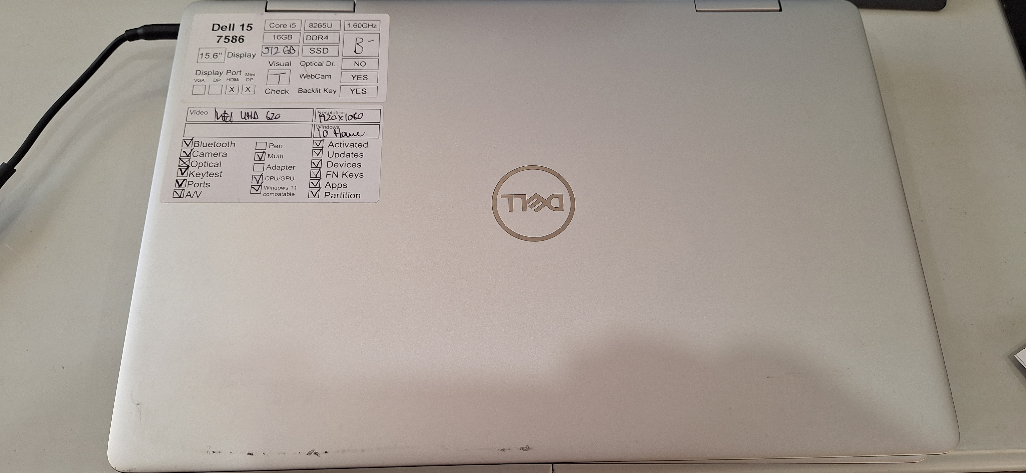 Dell Inspiron 7586, 15.6in FHD 2-in-1 Touchscreen Laptop, Core i5