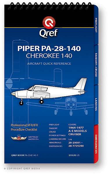 Piper Cherokee 140 Pa 28 140 Qref Aviation Checklist Book
