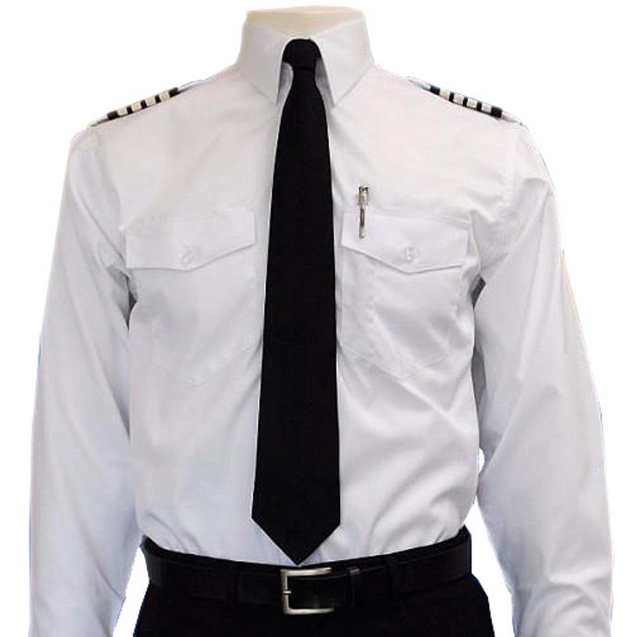 Men's Long Sleeve White Pilot Uniform Shirts | MG Pilot Shop