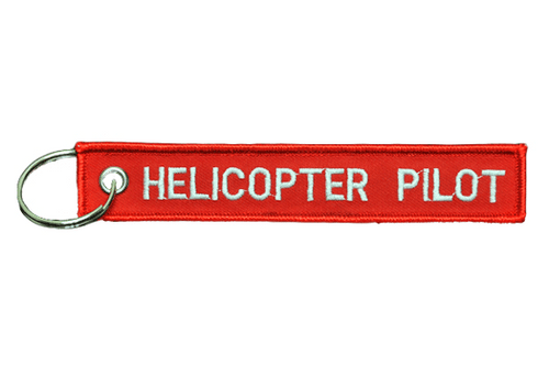 Helicopter Pilot Embroidered Keychain