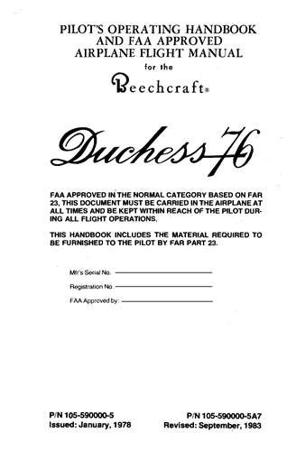 Beech Duchess 76 Pilot's Operating Handbook 1978-1983