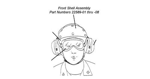 David Clark Flight Deck Helmet Assembly - Front Shell