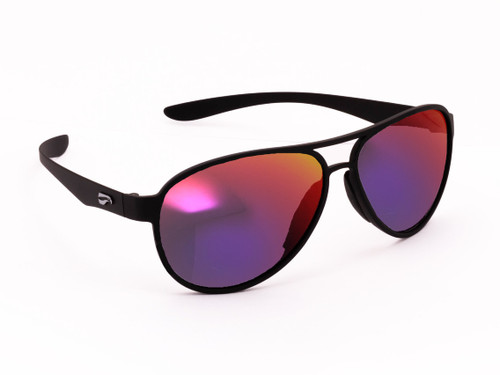 Flying Eyes Cooper Narrow (Kestrel) Sunglasses - Matte Black / Mirrored Sunset Lenses