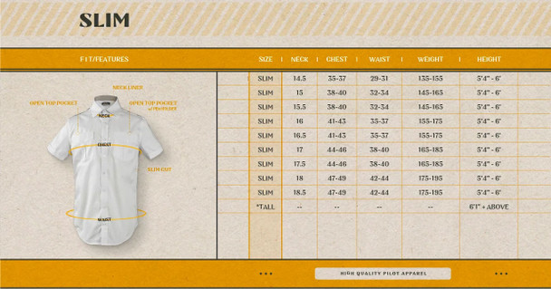 JetSeam Pilot Shirt - Men's Slim Cut Short Sleeve Gold Label