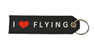 I Love Flying Embroidered Keychain