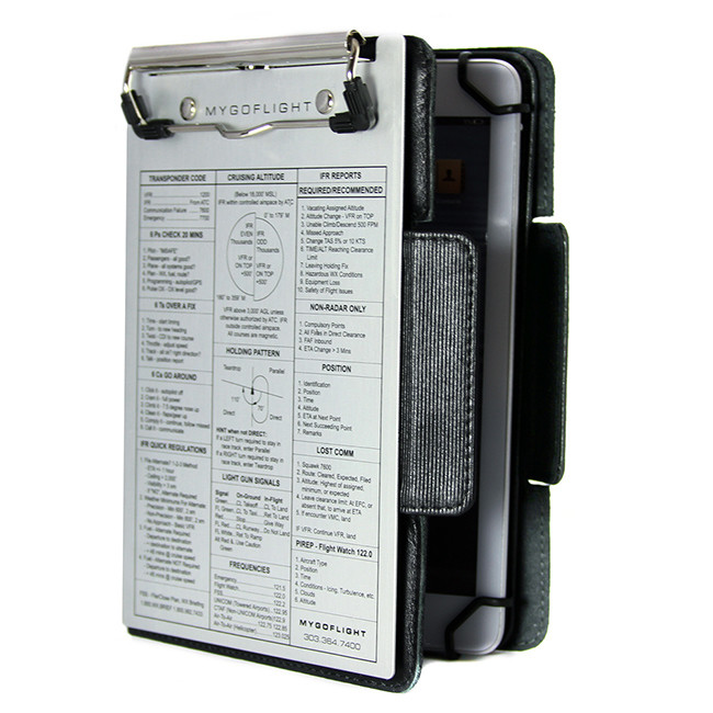 MyGoFlight iPad Universal Kneeboard Folio C - Black Leather