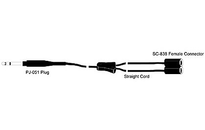 David Clark 18253G-15 Y Adapter